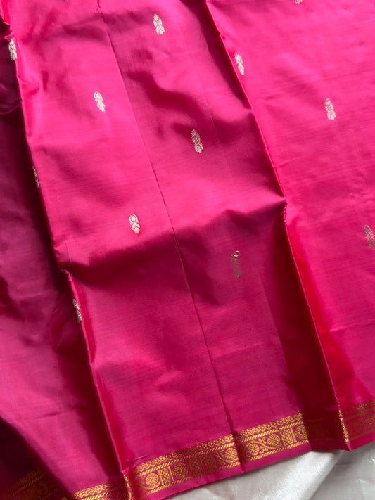 Vegan Silks | Chinnalampattu Saree – Rani Pink