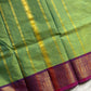 Green Chettinadu Cotton Saree with Purple Zari Border – House of Thansha