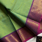 Green Chettinadu Cotton Saree with Purple Zari Border – House of Thansha