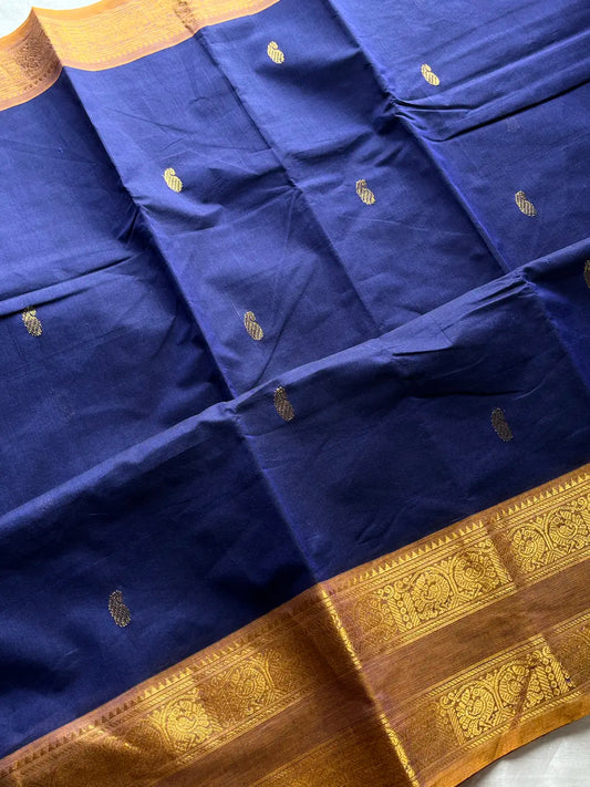 Vintage Loom Edit | Blue Kanchi Cotton Saree