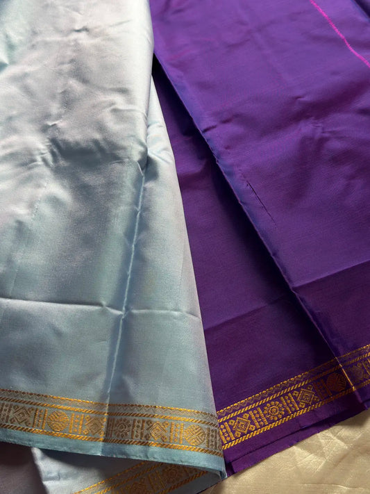 Vegan Silks | Chinnalampattu Saree – Ice Blue