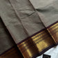 Grey Chettinadu Cotton Saree with Coffee Brown Zari Border – House of Thansha