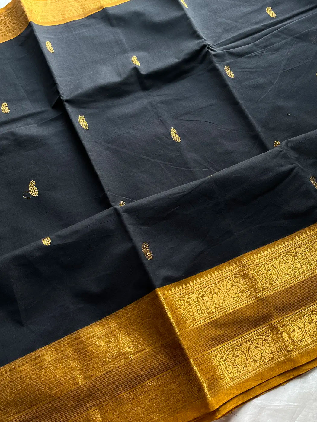 Vintage Loom Edit | Black Kanchi Cotton Saree