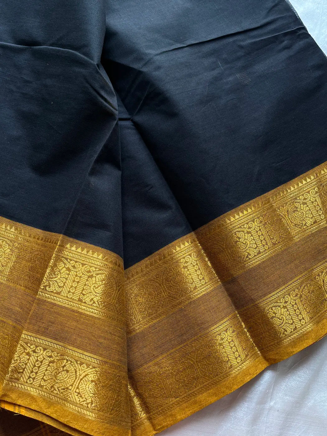 Vintage Loom Edit | Black Kanchi Cotton Saree
