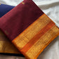 Vintage Loom Edit | Maroon Kanchi Cotton Saree