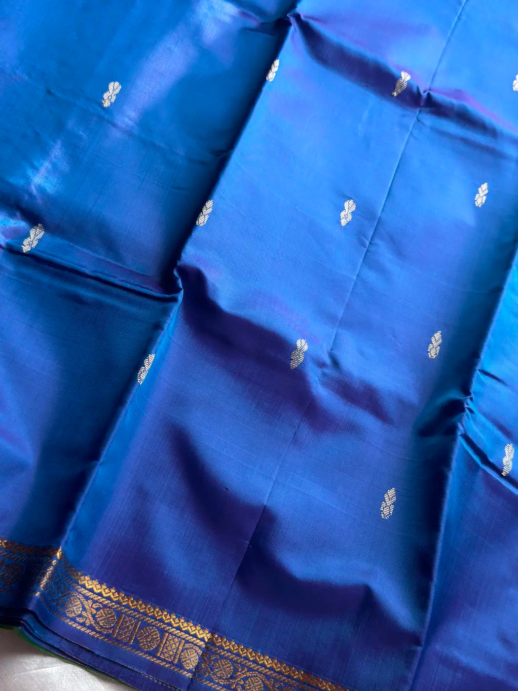 Vegan Silks | Chinnalampattu Saree – Peacock Blue