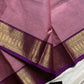 Pastel Lavender Chettinadu Cotton Saree with Dark Magenta Zari Border – House of Thansha