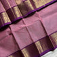 Pastel Lavender Chettinadu Cotton Saree with Dark Magenta Zari Border – House of Thansha