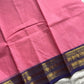 Rose Pink Chettinadu Cotton Saree with Violet Zari Border – House of Thansha
