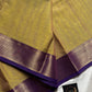 Pastel Green Chettinadu Cotton Saree with Violet Zari Border – House of Thansha