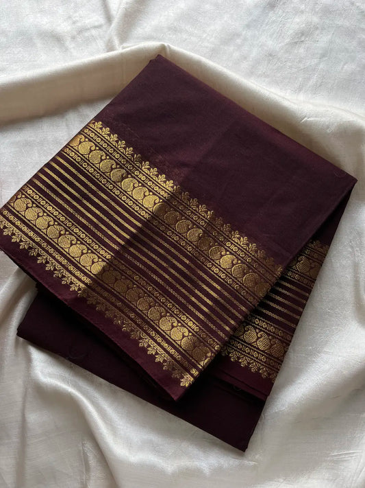 Subtle Weaves | Coffee Brown Kanchi Cotton Saree