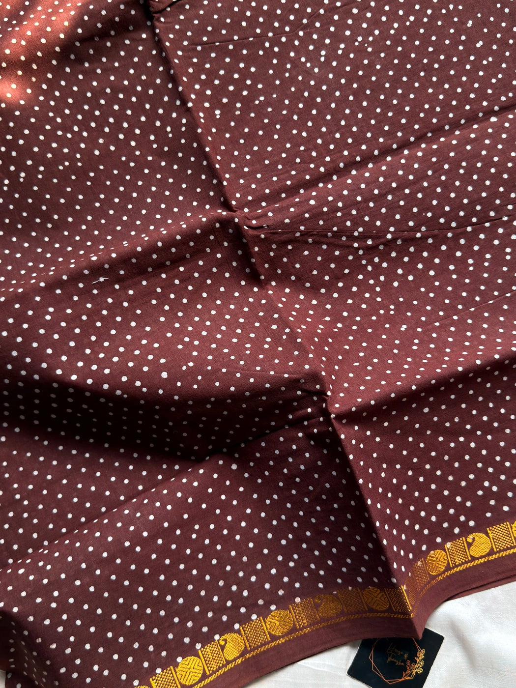 Madurai Sungudi Cotton - Brown