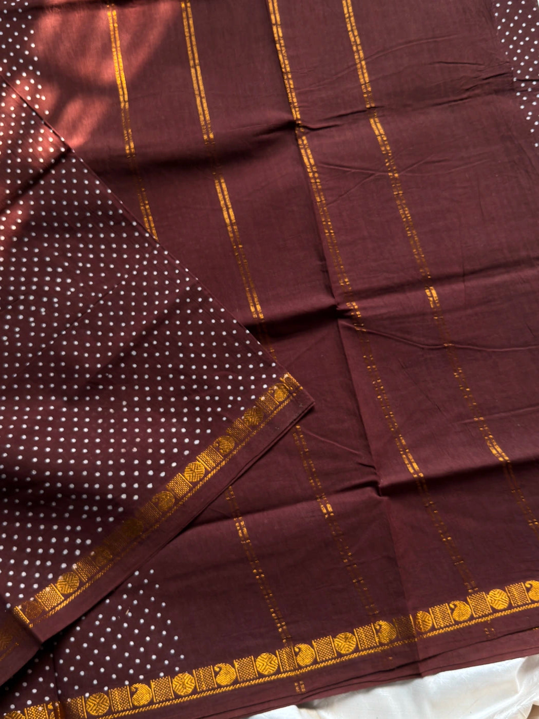 Madurai Sungudi Cotton - Brown