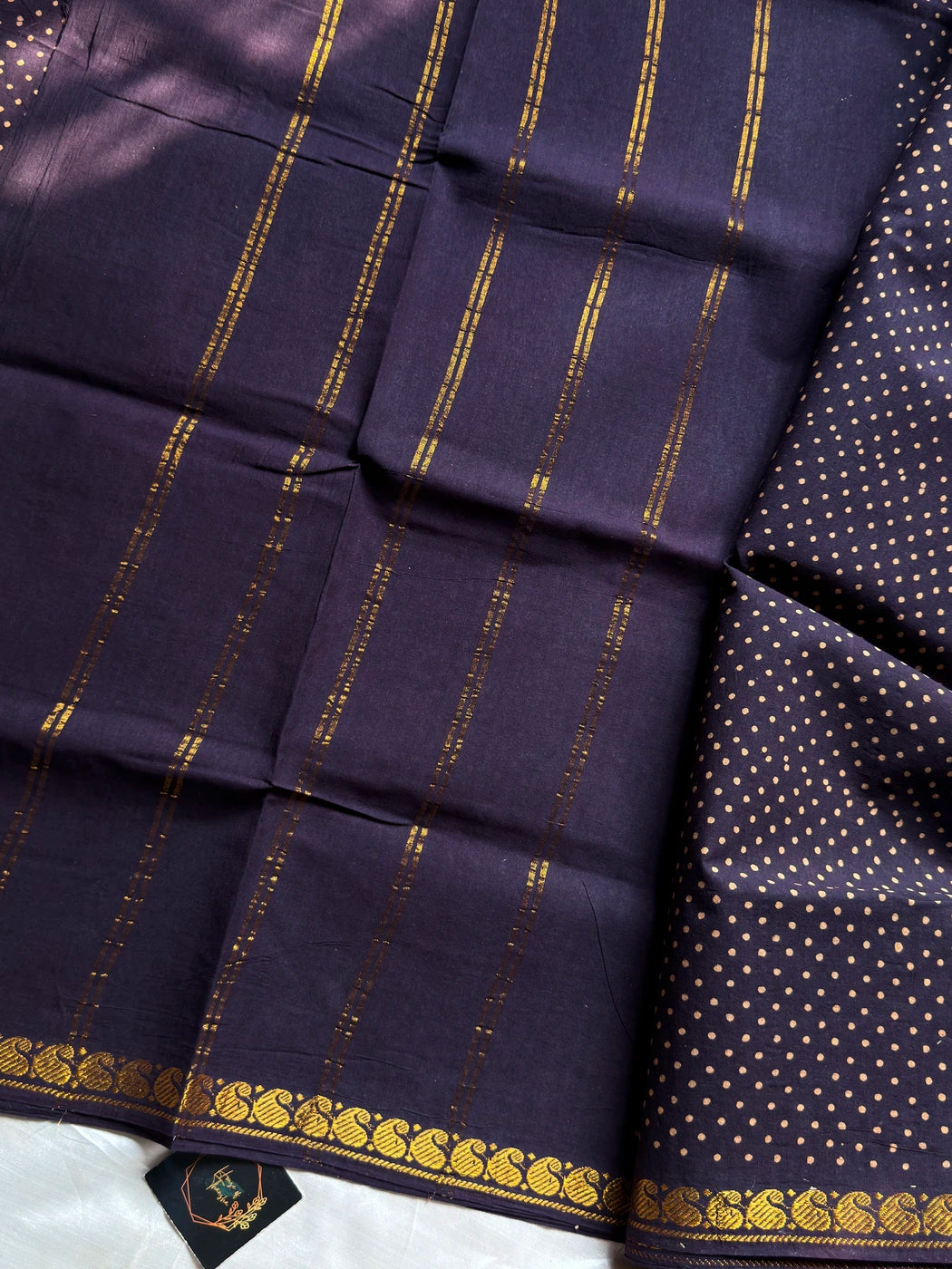 Madurai Sungudi Cotton - Midnight Navy