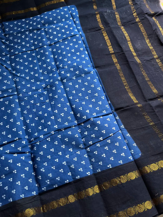 Madurai Sungudi Cotton - Blue