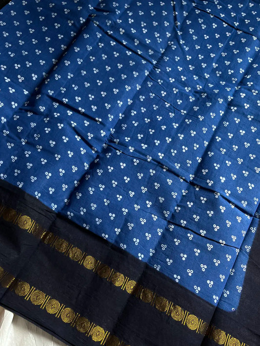 Madurai Sungudi Cotton - Blue