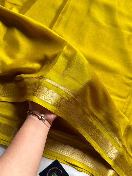 Semi Mysore Silk Saree – Yellow