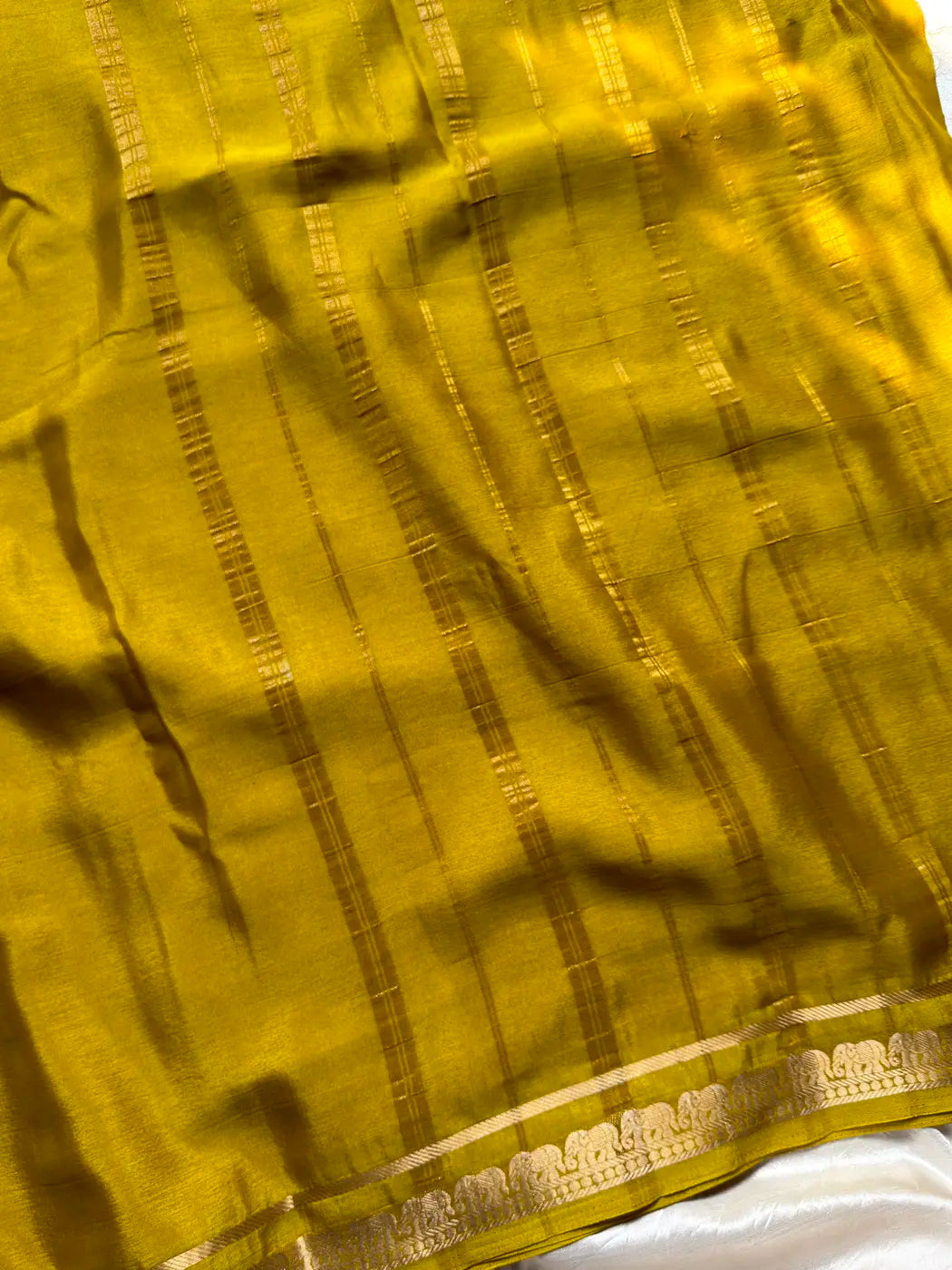 Semi Mysore Silk Saree – Yellow