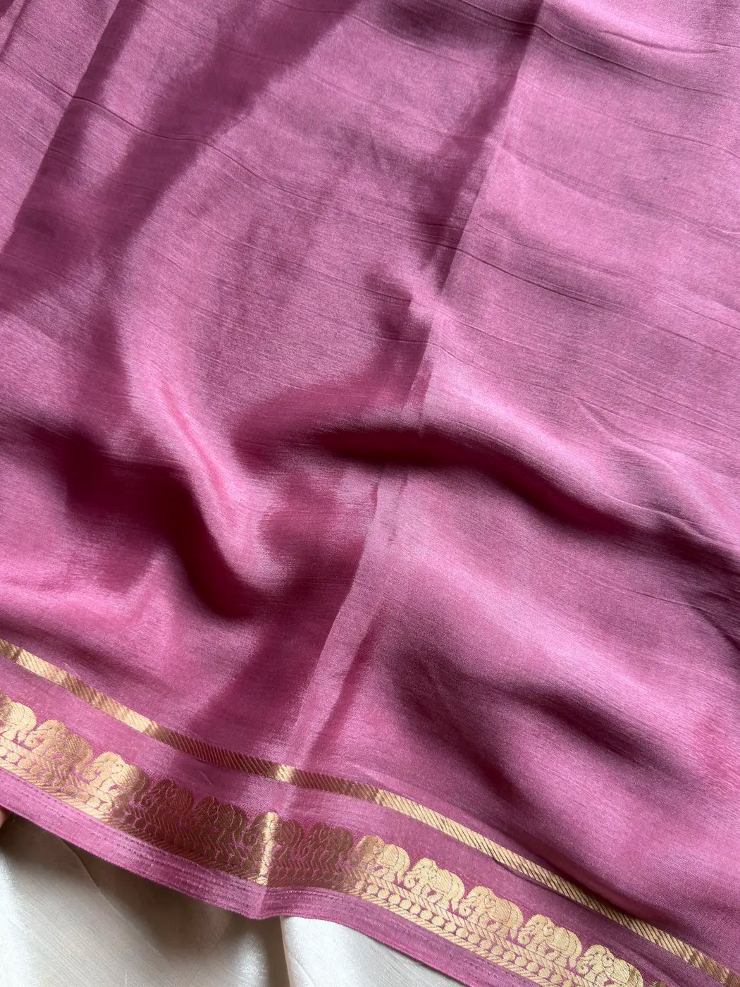 Semi Mysore Silk Saree – Pastel Pink