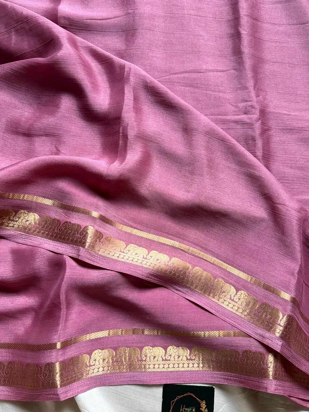 Semi Mysore Silk Saree – Pastel Pink