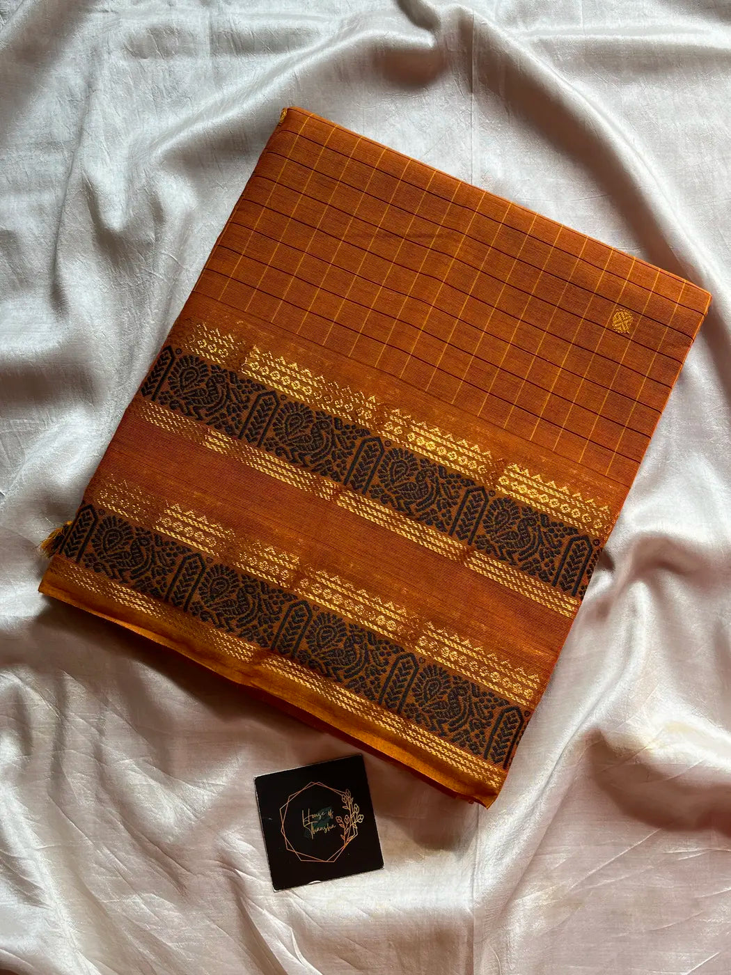 Kattam Edit – Golden Yellow Checked Chettinadu Cotton