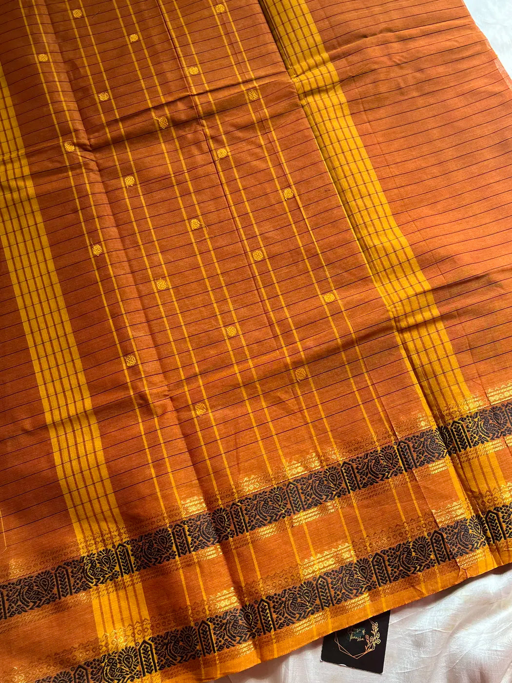 Kattam Edit – Golden Yellow Checked Chettinadu Cotton