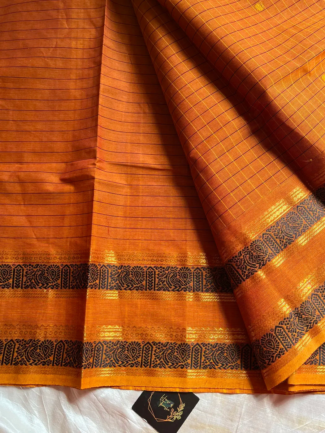 Kattam Edit – Golden Yellow Checked Chettinadu Cotton
