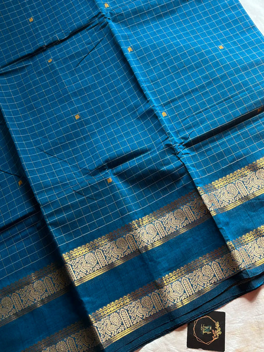 Kattam Edit – Blue Checked Chettinadu Cotton
