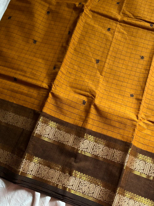 Kattam Edit – Yellow Checked Chettinadu Cotton