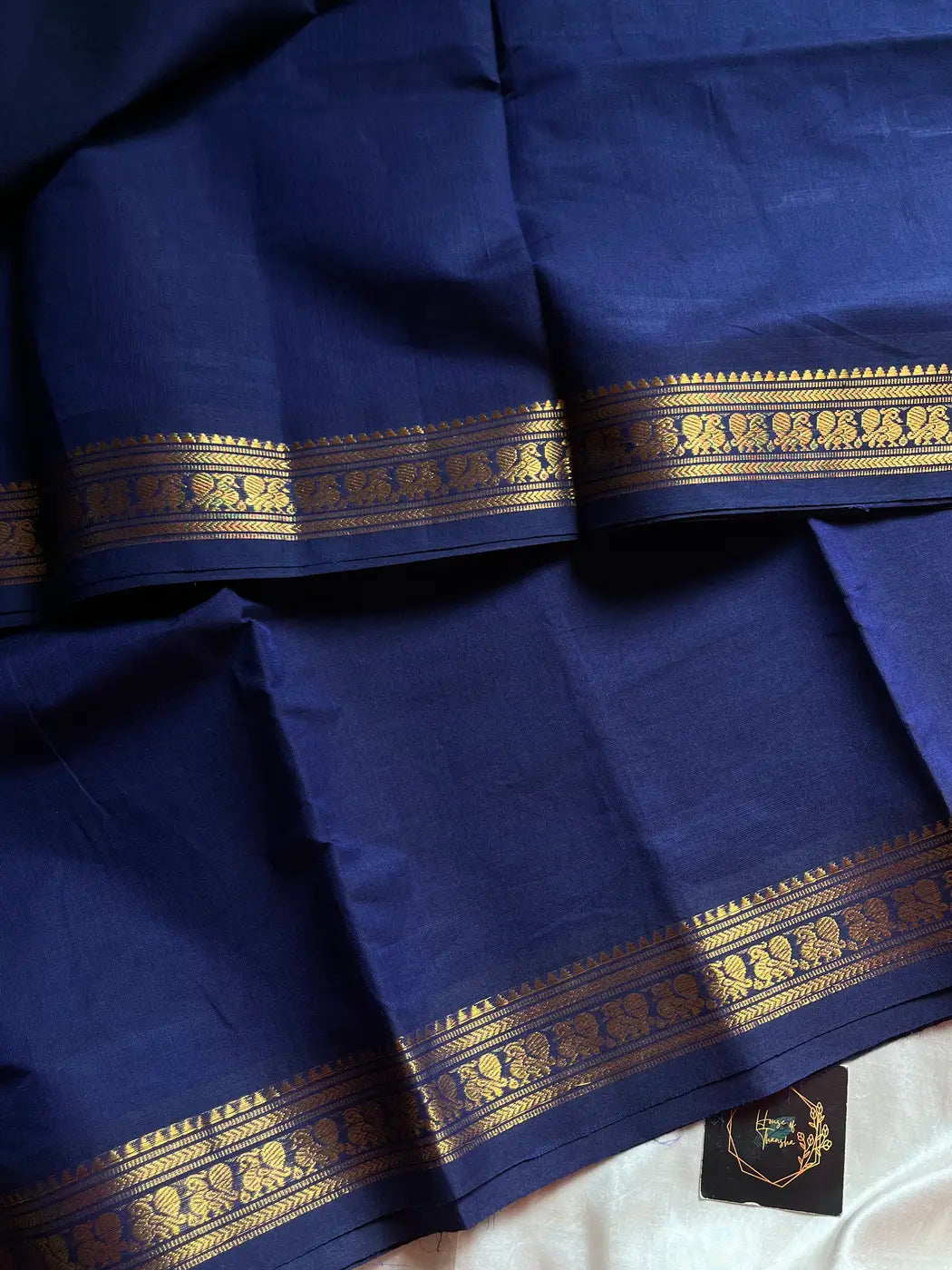 Minimal Border Edit - Royal Blue Cotton Saree