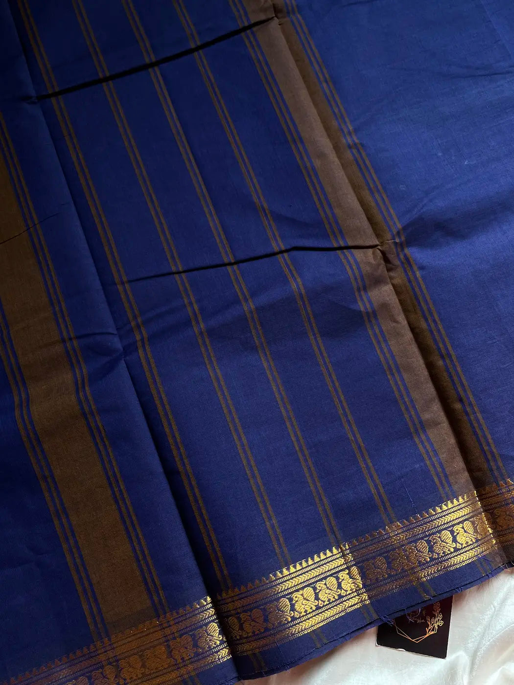Minimal Border Edit - Royal Blue Cotton Saree