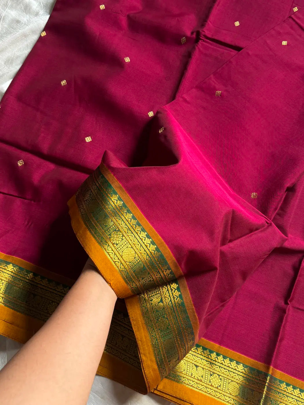 Throne Edit | Maroonish pink 120 Count Mercerised Kanchi Cotton Saree