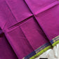 Subtle Weaves Purple Kanchi Cotton Saree with woven detailing and refined small border – House of Thansha