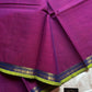 Subtle Weaves Purple Kanchi Cotton Saree with woven detailing and refined small border – House of Thansha