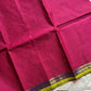 Subtle Weaves Magenta Pink Kanchi Cotton Saree with woven design and small border – House of Thansha