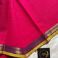 Subtle Weaves Pink Kanchi Cotton Saree with woven detailing and elegant small border – House of Thansha