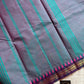 Midnight Violet Kanchi cotton saree with small border – Subtle Weaves collection by House of Thansha