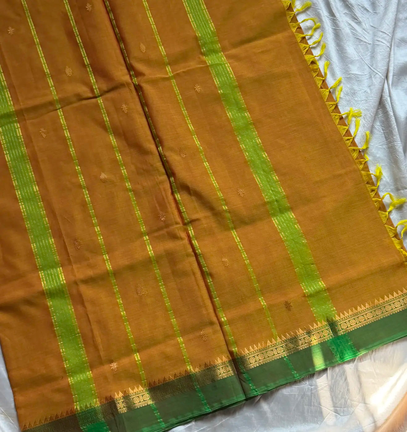 Throne Edit – Yellow 120 Counts Mercerised Chettinadu Cotton Saree