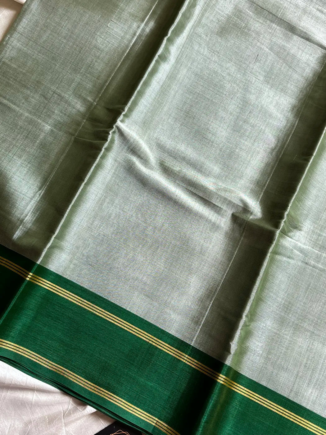 Devendra Saree – Pastel Green | Vegan Handloom Art silk