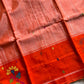 Chedibutta Saree - Handloom Vegan Art Silk - Orange