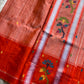 Chedibutta Saree - Handloom Vegan Art Silk - Orange