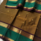 Throne Edit – Olive Brown 120 Counts Mercerised Kanchi Cotton Saree