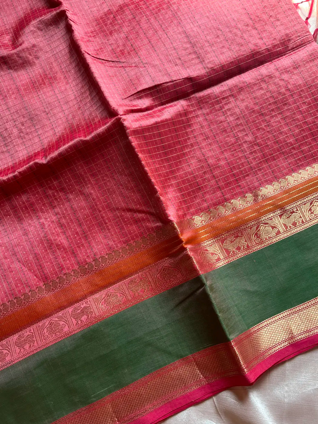 Pattu Nool Edit | Kanchi Silkcotton saree - Pink