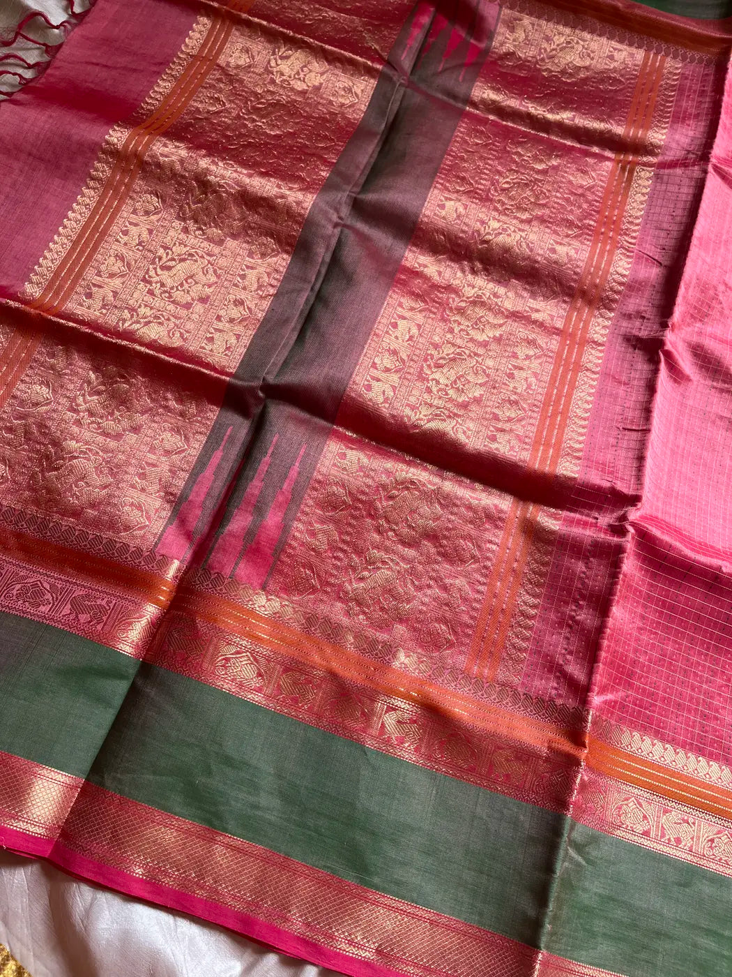 Pattu Nool Edit | Kanchi Silkcotton saree - Pink