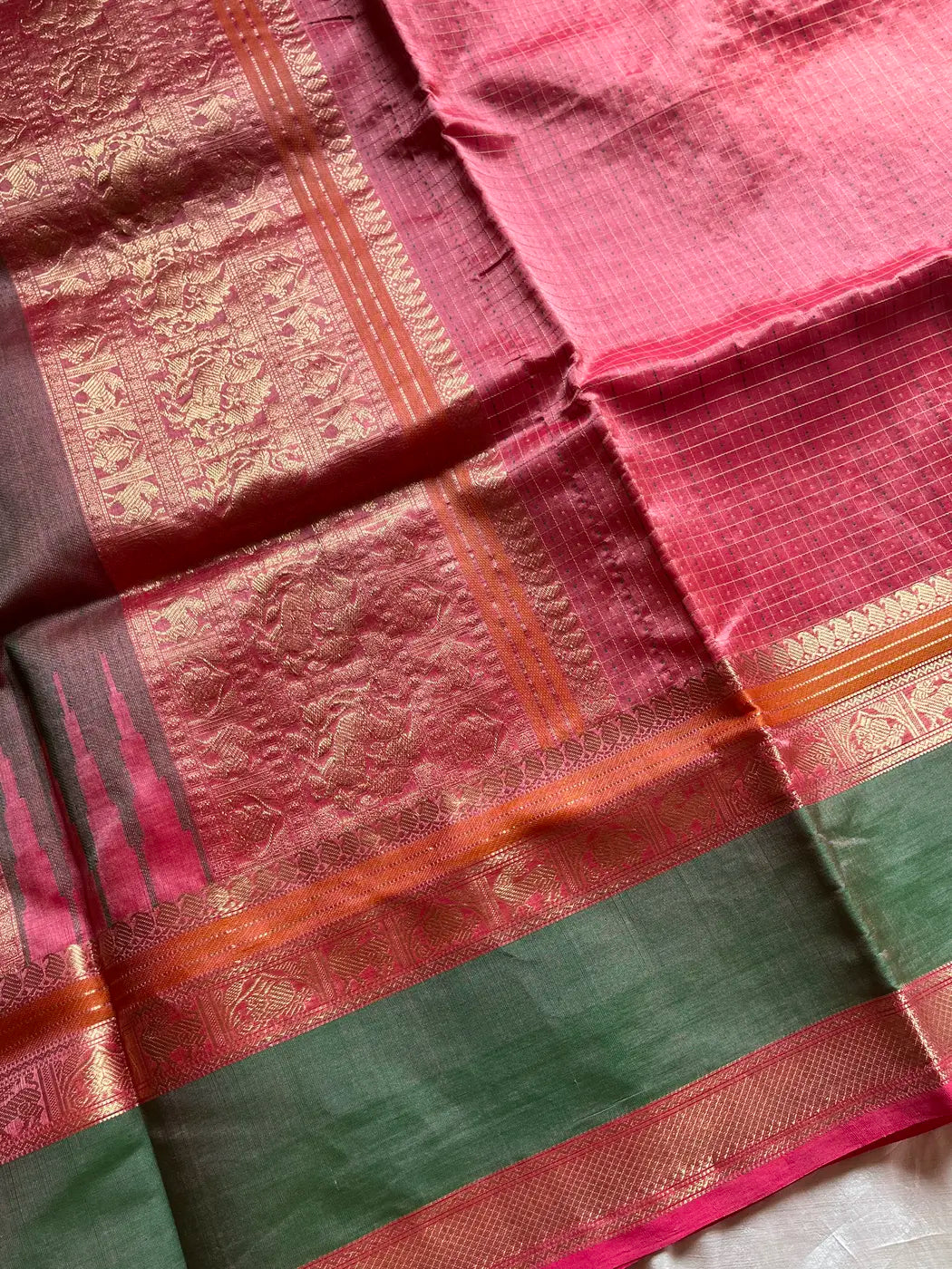 Pattu Nool Edit | Kanchi Silkcotton saree - Pink
