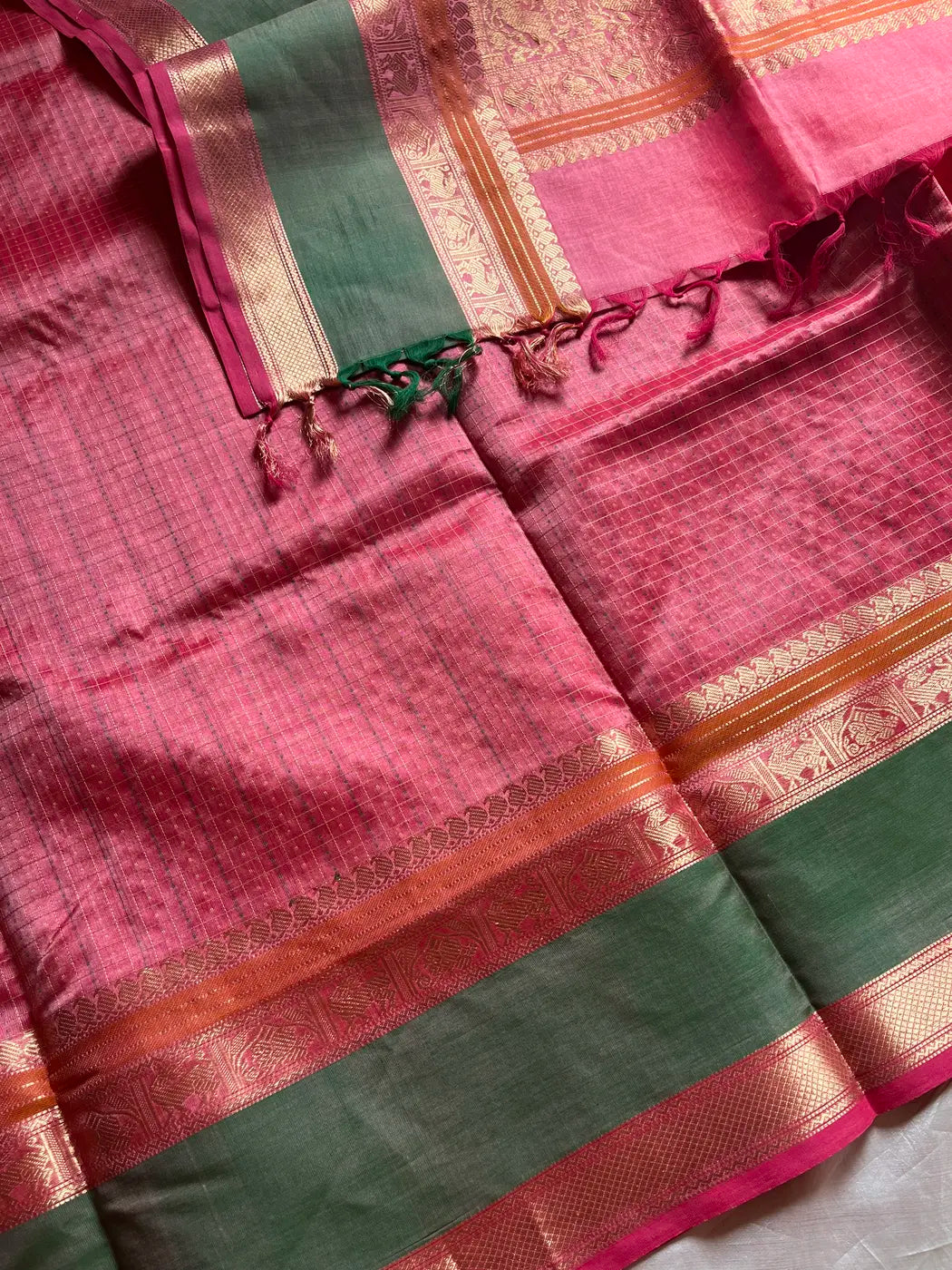 Pattu Nool Edit | Kanchi Silkcotton saree - Pink