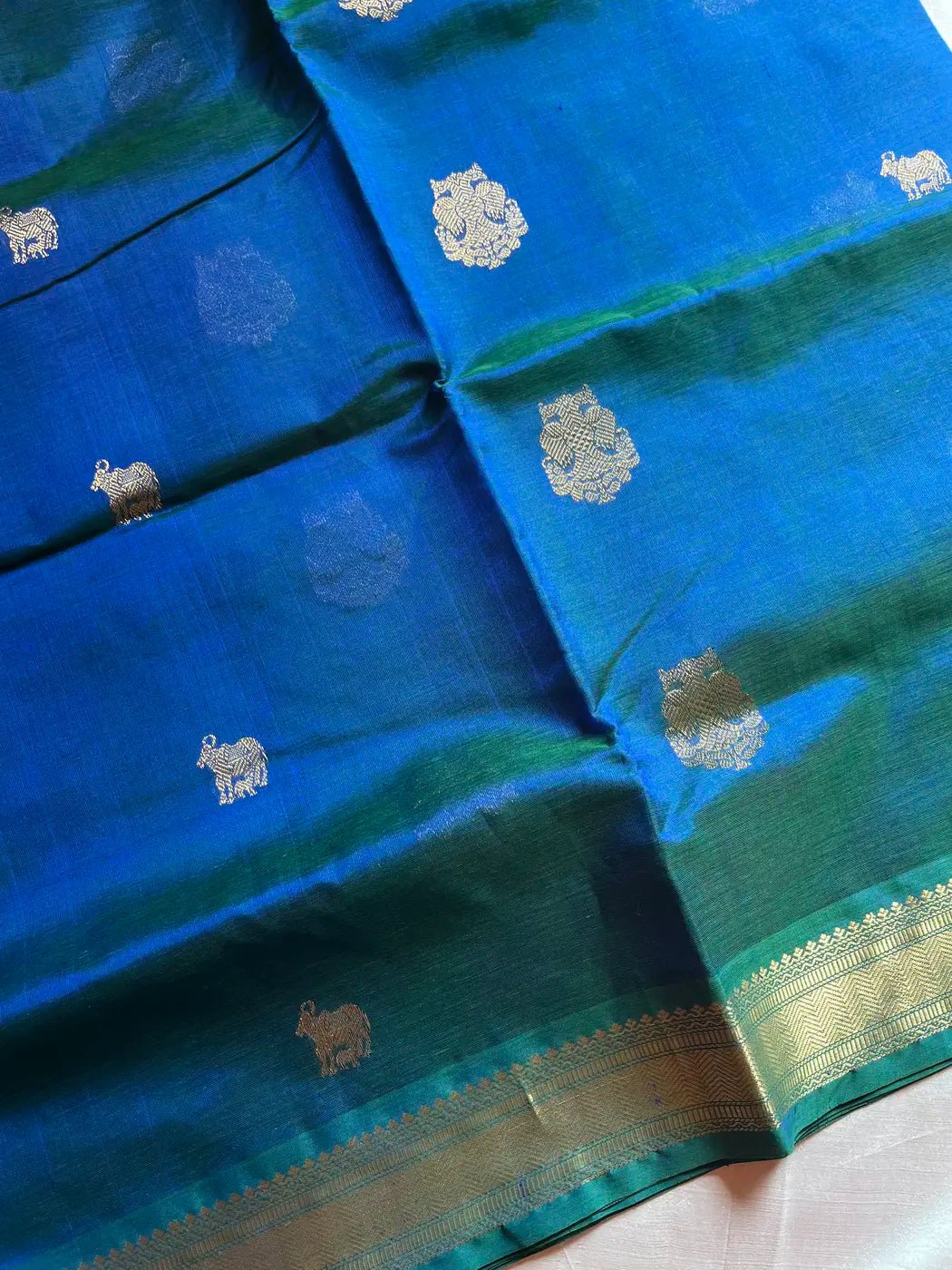 Pattu Nool Edit | Kanchi Silkcotton saree - Blue