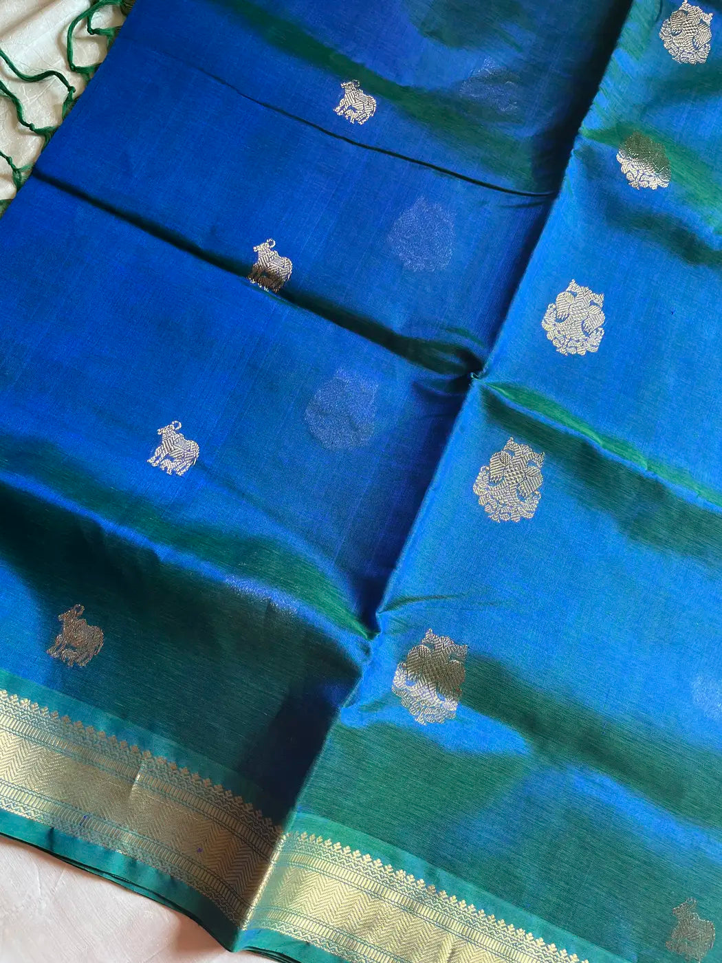 Pattu Nool Edit | Kanchi Silkcotton saree - Blue