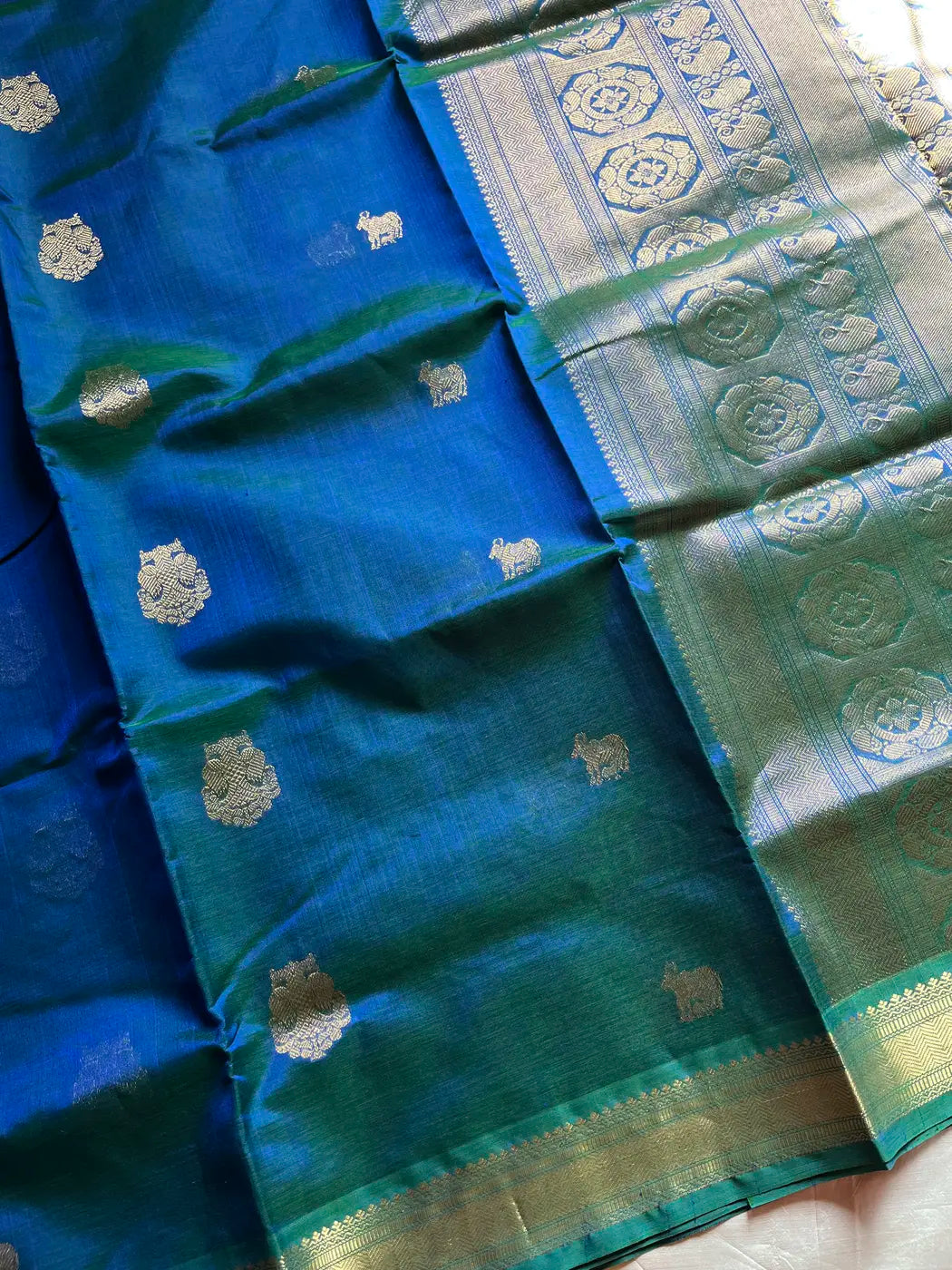Pattu Nool Edit | Kanchi Silkcotton saree - Blue