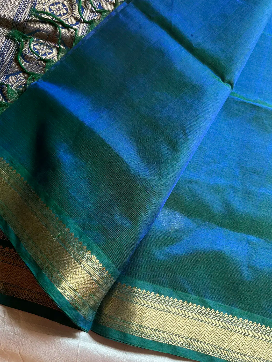 Pattu Nool Edit | Kanchi Silkcotton saree - Blue